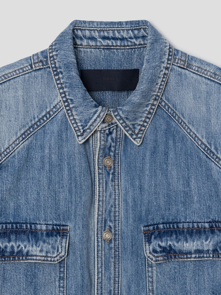 RUNWAY BRIDGE DENIM SET-UP SHIRT BLUE