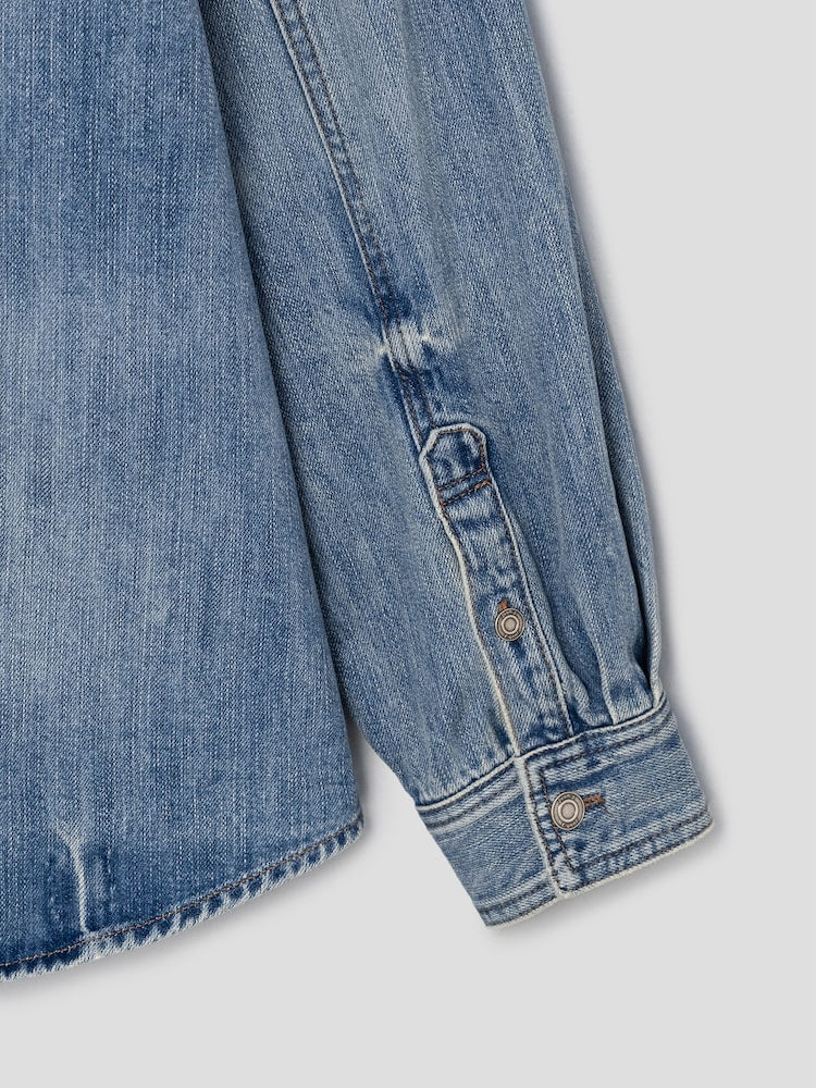 RUNWAY BRIDGE DENIM SET-UP SHIRT BLUE