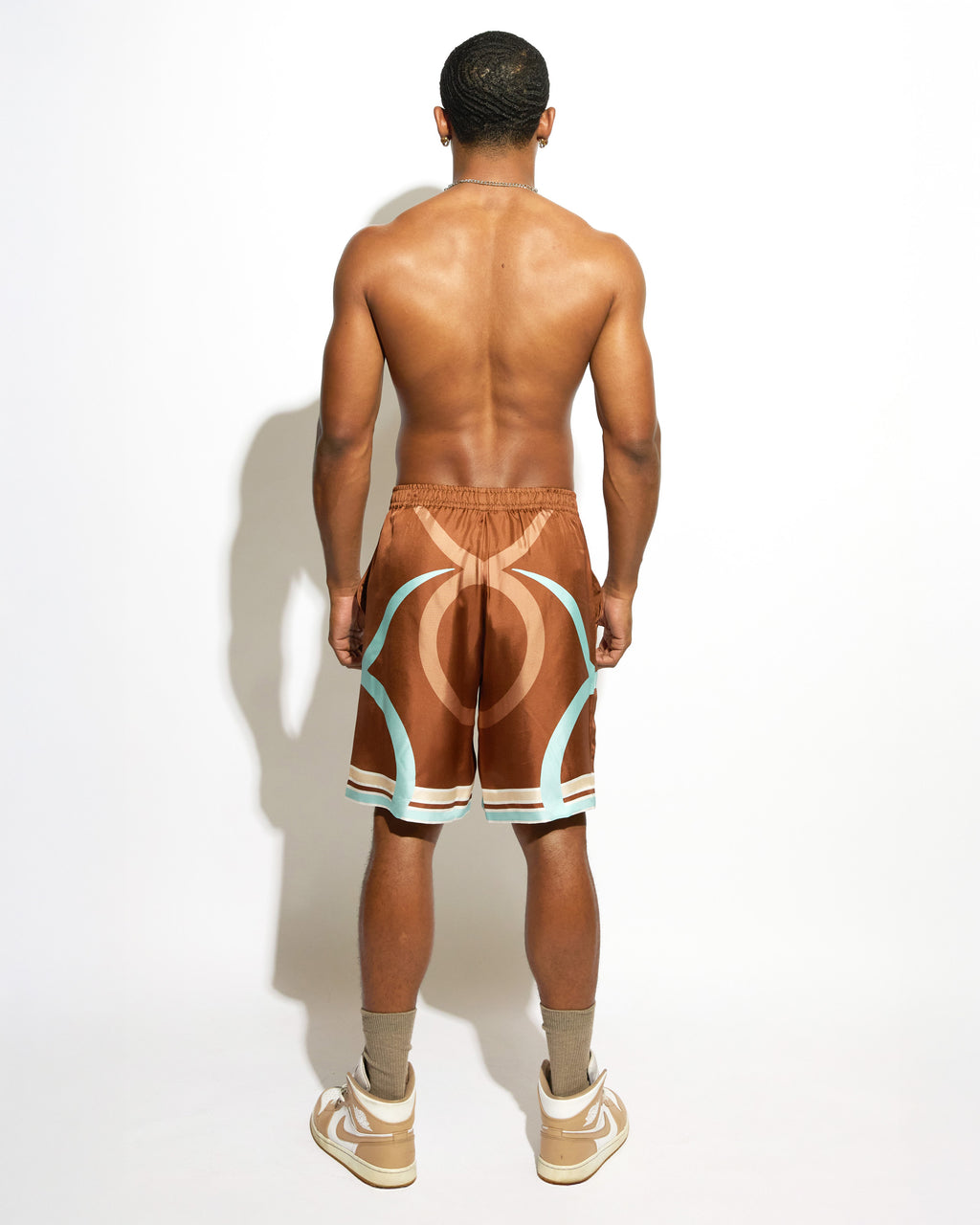 LOGO BULL SILK SHORTS BRONZE