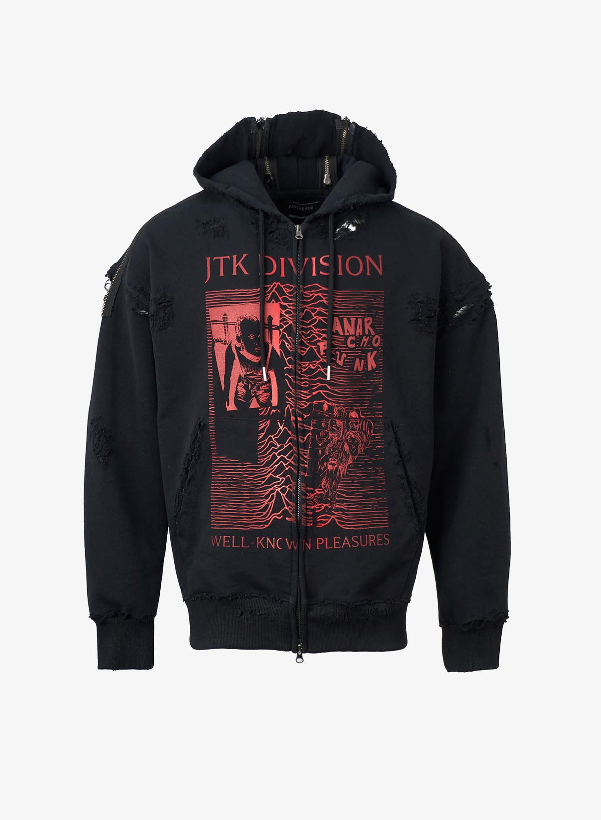 JTK DIVISION ZIP-UP HOODIE BLACK