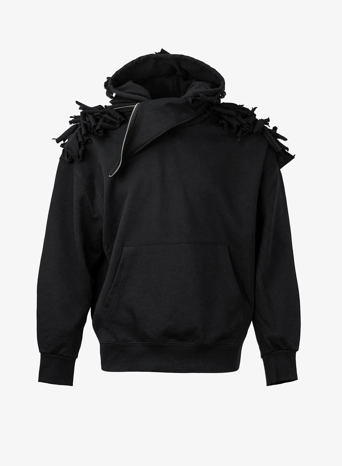 LASER APPLIQUE SWEAT HOODIE BLACK