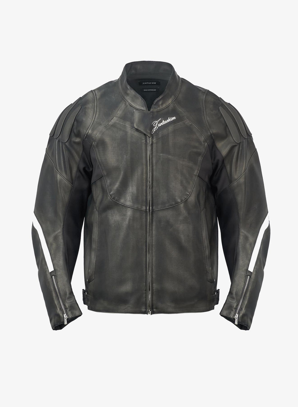 EMBOSSED MOTORCYCLE JACKET BLACK