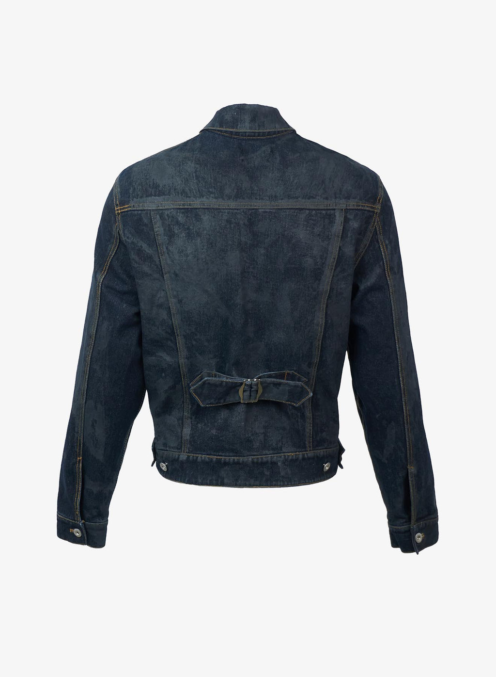 GATHERED DENIM JACKET	DIRTY BLACK