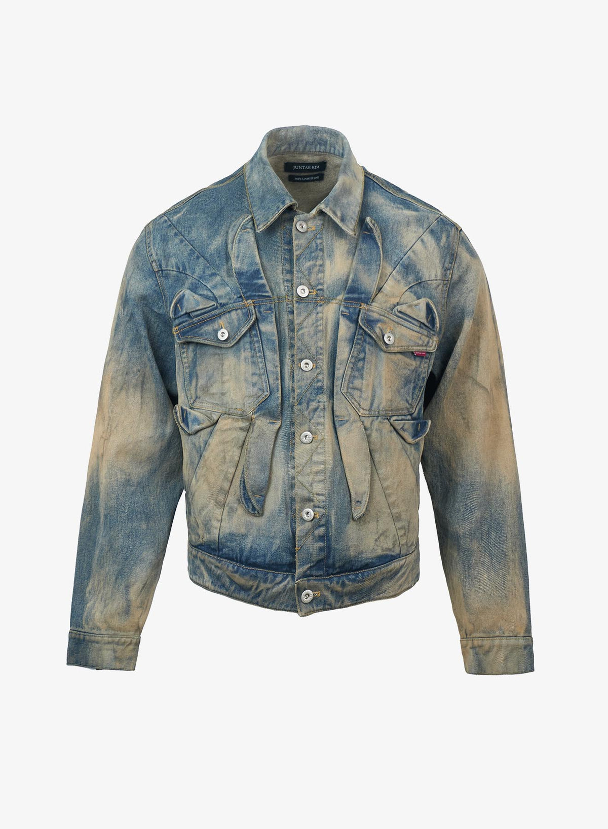 GATHERED DENIM JACKET DIRTY INDIGO