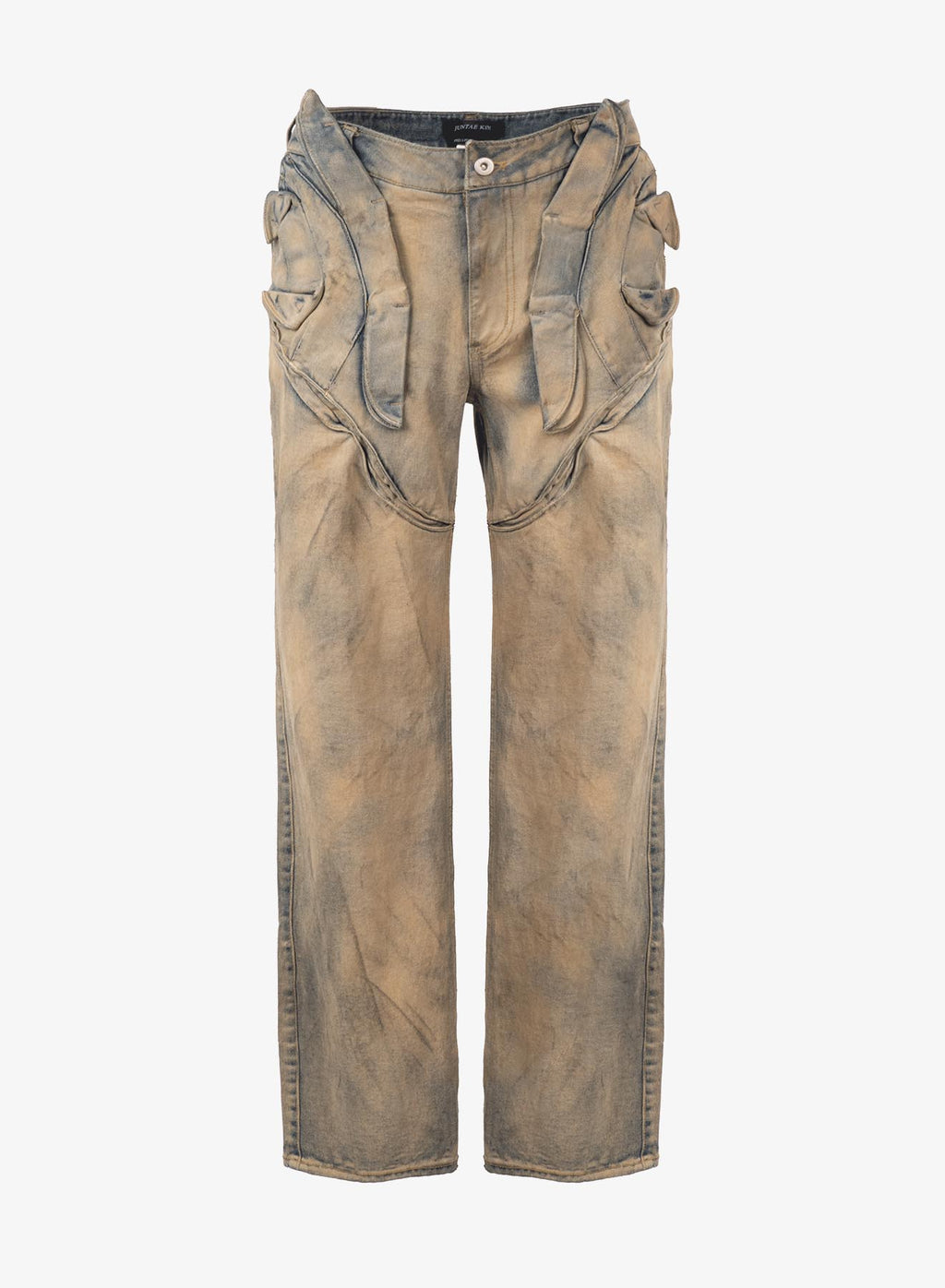 GATHERED DENIM TROUSERS DIRTY INDIGO