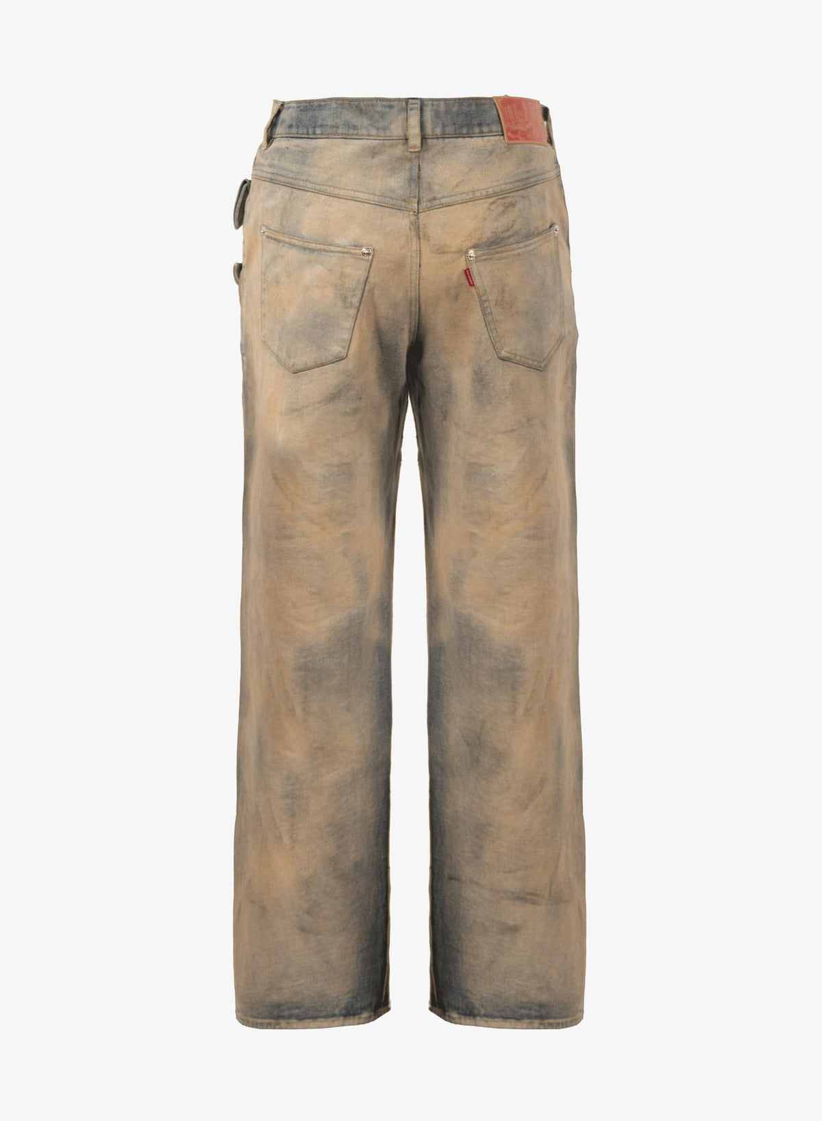 GATHERED DENIM TROUSERS DIRTY INDIGO