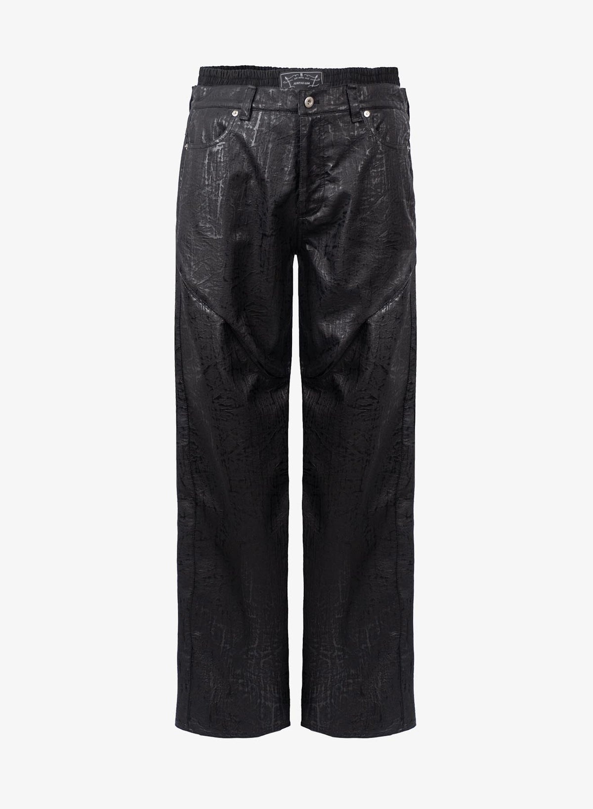 LAYERED SAGGING PANTS BLACK