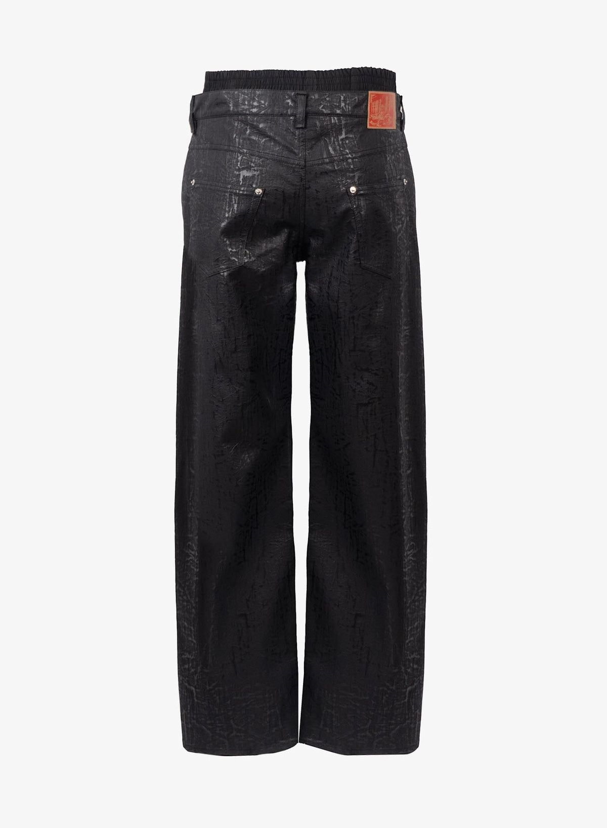 LAYERED SAGGING PANTS BLACK