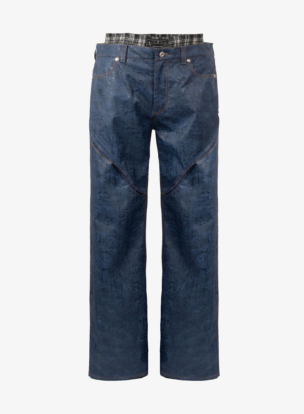 LAYERED SAGGING PANTS BLUE