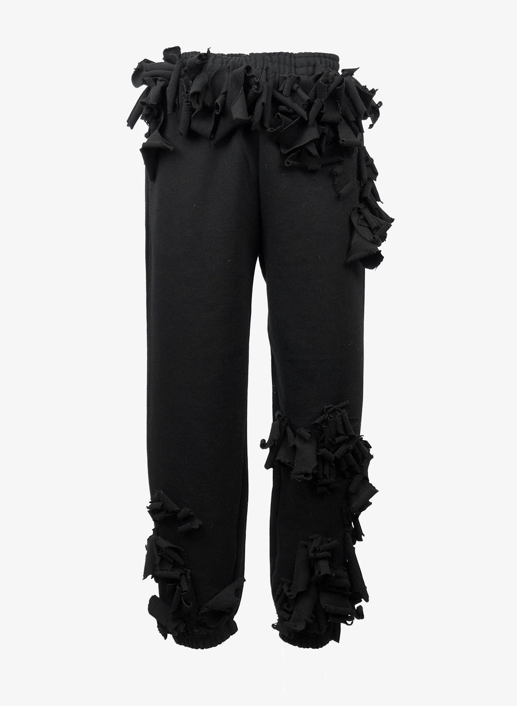 LASER APPLIQUE SWEATPANTS BLACK