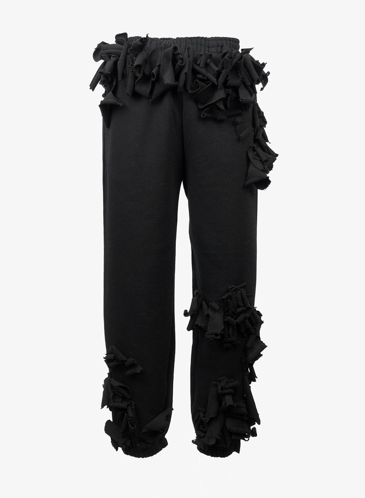 LASER APPLIQUE SWEATPANTS BLACK