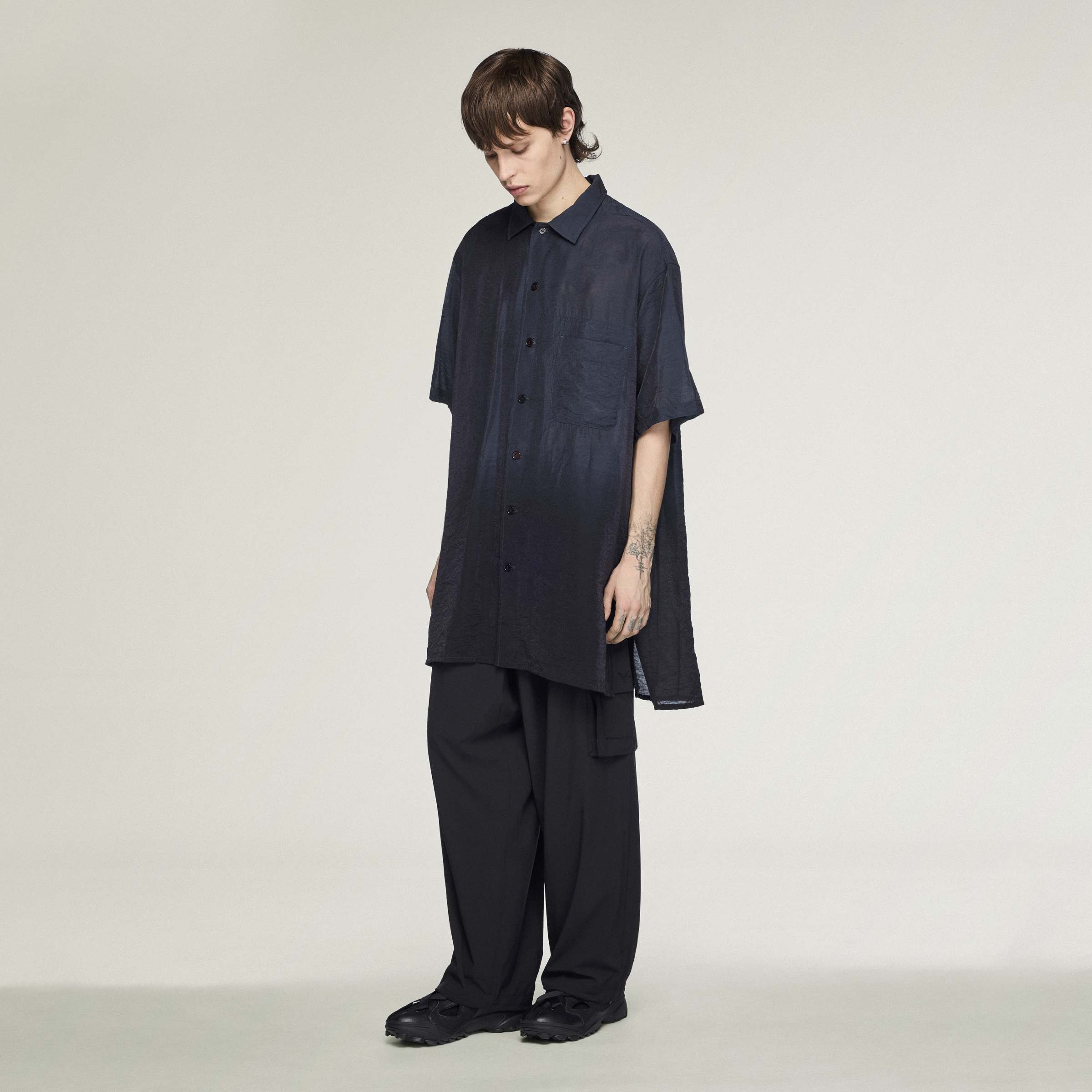 DDLONG SHIRT SS BLACK/NTGREY