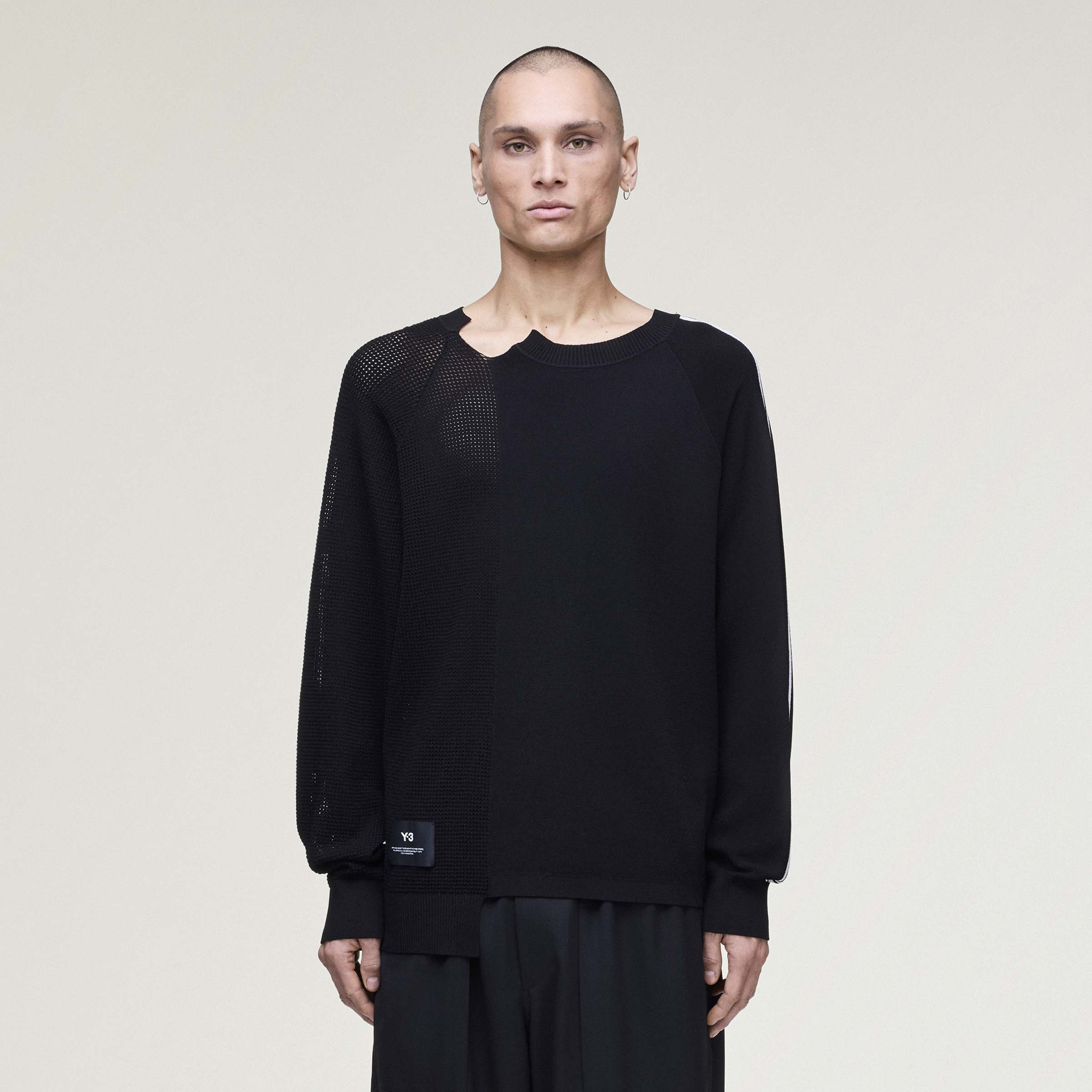 KNIT SWEATER BLACK/CWHITE