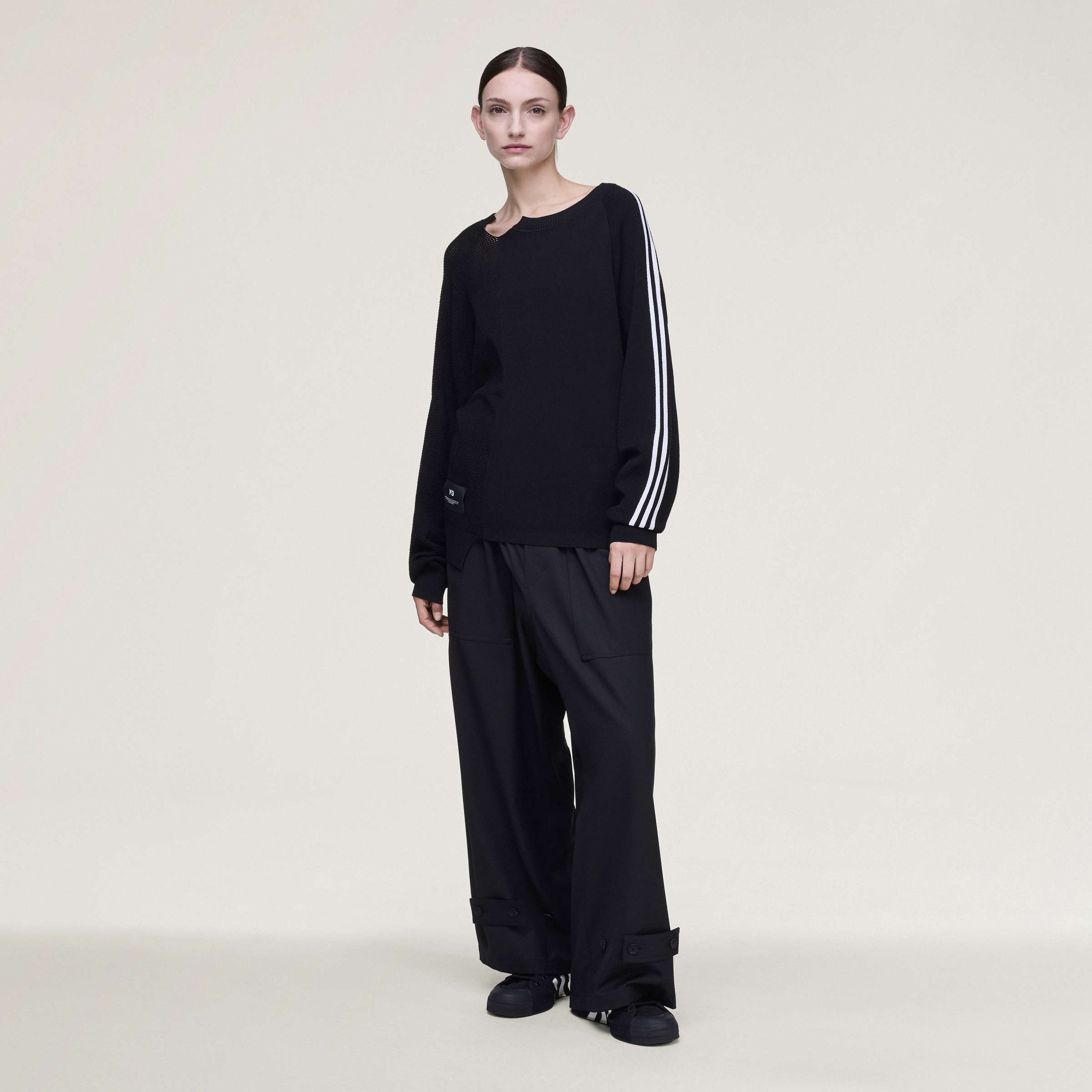 KNIT SWEATER BLACK/CWHITE