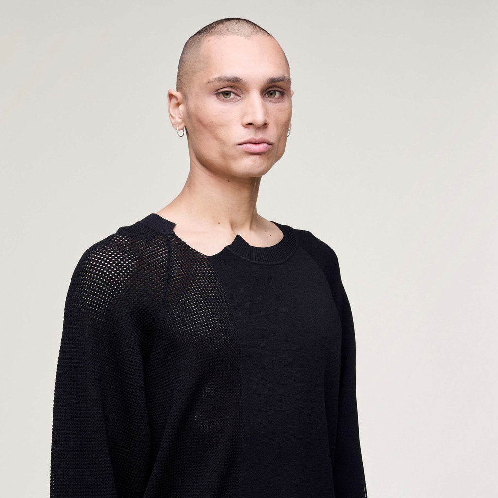 KNIT SWEATER BLACK/CWHITE