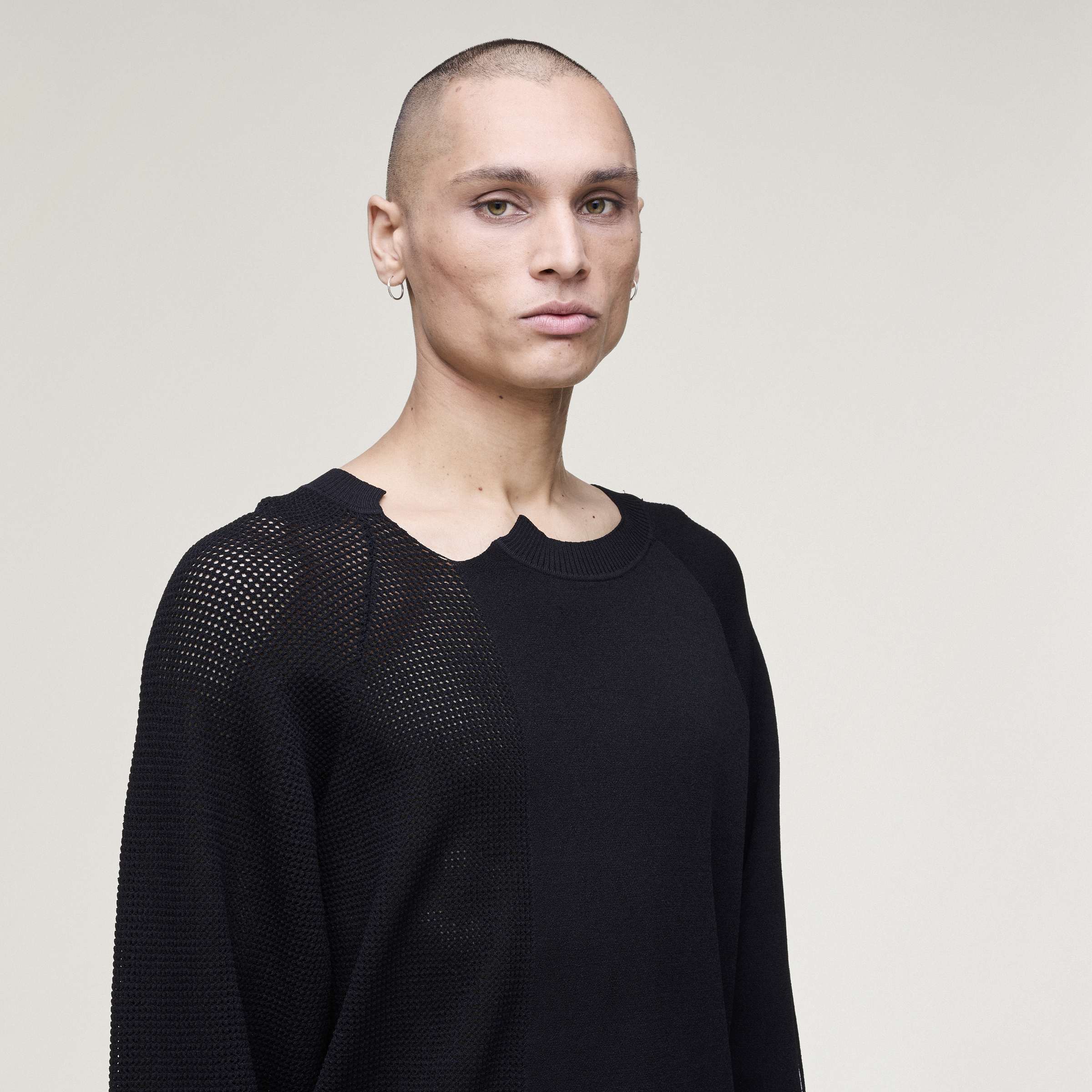 KNIT SWEATER BLACK/CWHITE