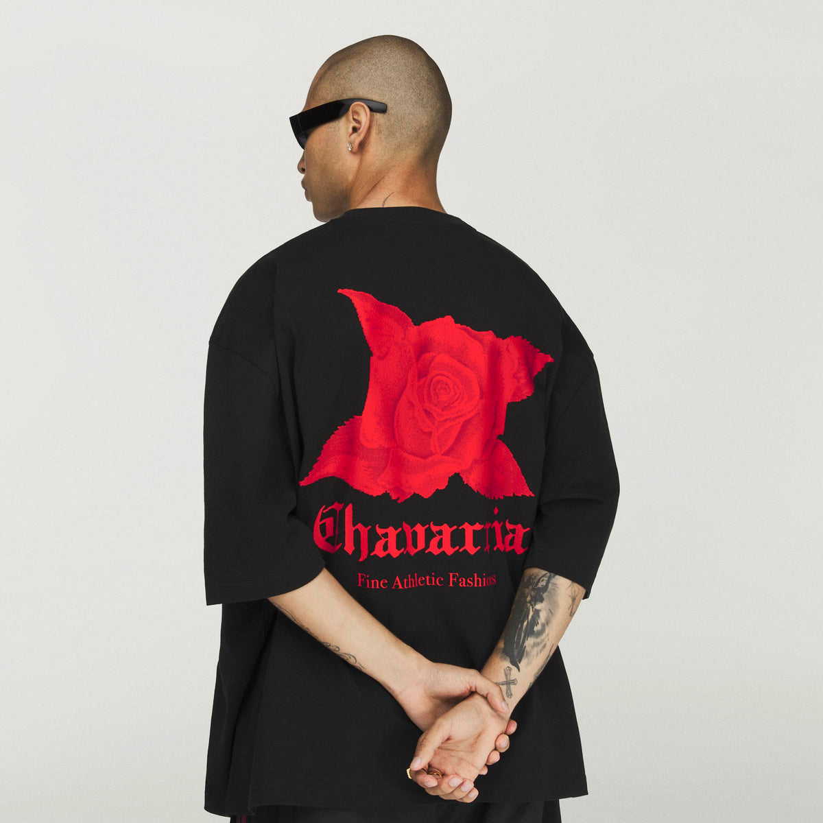 WC ROSE TEE BLACK/RED